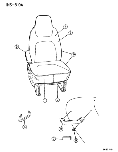1996 Dodge Caravan Front Seats Diagram 1 - Thumbnail