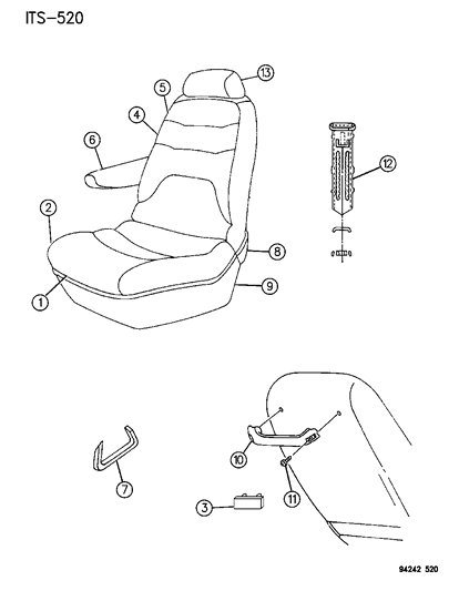 1994 Dodge Caravan Front Seat Diagram 3 - Thumbnail