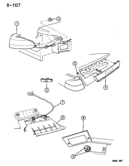 1994 Dodge Intrepid Lamps - Rear Diagram