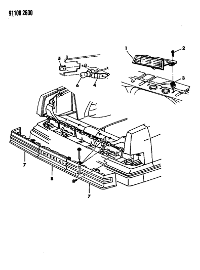 1991 Chrysler Imperial Lamps & Wiring - Rear Diagram 1 - Thumbnail