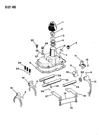 1986 Jeep Comanche Shift Forks, Rails And Shafts Diagram 8 - Thumbnail