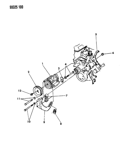 1990 Dodge W150 Pulley Diagram for 53008638