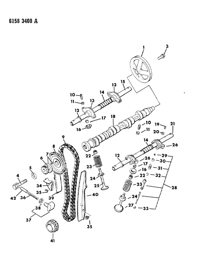 1986 Chrysler LeBaron Base Camshaft & Valves Diagram 3 - Thumbnail