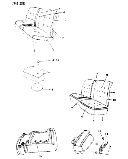 1987 Chrysler Fifth Avenue Rear Seat Diagram 2 - Thumbnail