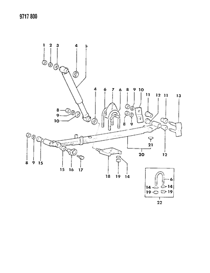 1989 Dodge Raider Suspension - Rear Diagram 1 - Thumbnail