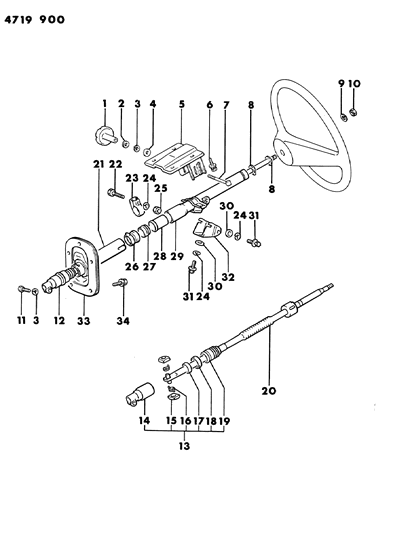 1984 Dodge Ram 50 Column, Power Steering Diagram 2 - Thumbnail