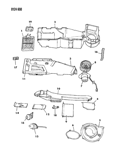 1988 Dodge Caravan Heater Unit Diagram 1 - Thumbnail
