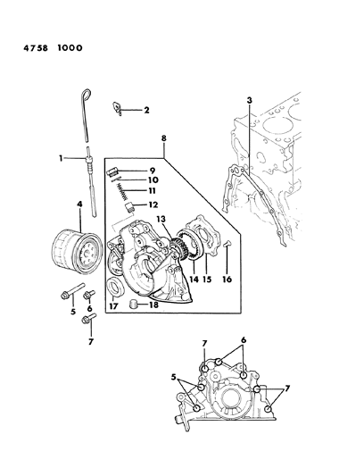1984 Dodge Colt Oil Pump & Filter Diagram 2 - Thumbnail