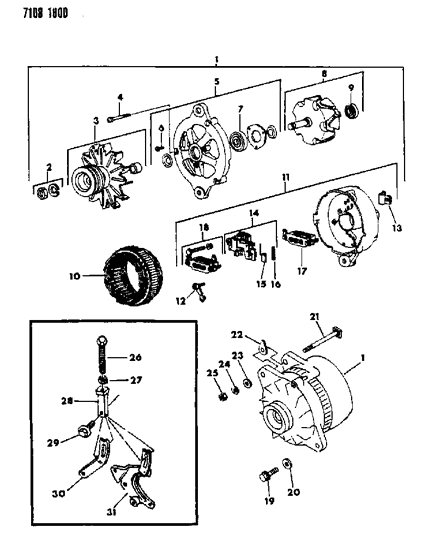 1987 Dodge Caravan Bolt, Flange Diagram for MD027754