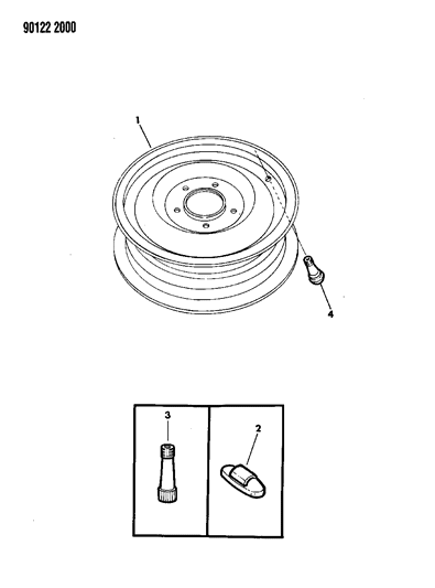1990 Chrysler New Yorker Base Model Wheel Miscellaneous Diagram
