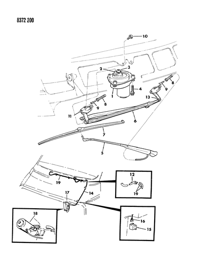 1988 Dodge Ram Wagon Washer Reservoir Diagram for 4467345