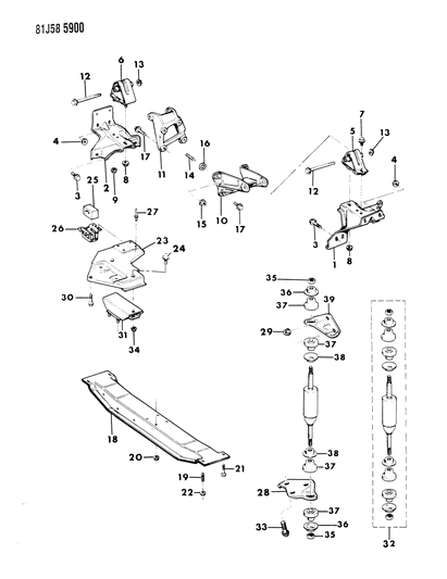 1986 Jeep Comanche Engine Mounting Diagram 1 - Thumbnail