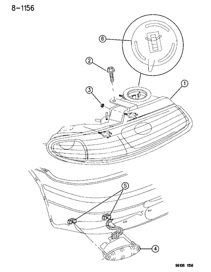 1996 Dodge Caravan Motor, Headlamp Leveling, Europe Diagram for 4676669