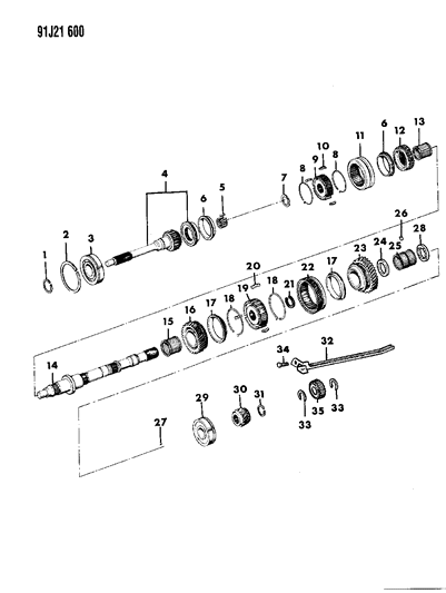 1991 Jeep Comanche Gear Train Diagram 4 - Thumbnail
