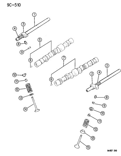 1994 Dodge Caravan Camshaft & Valves Diagram 2 - Thumbnail