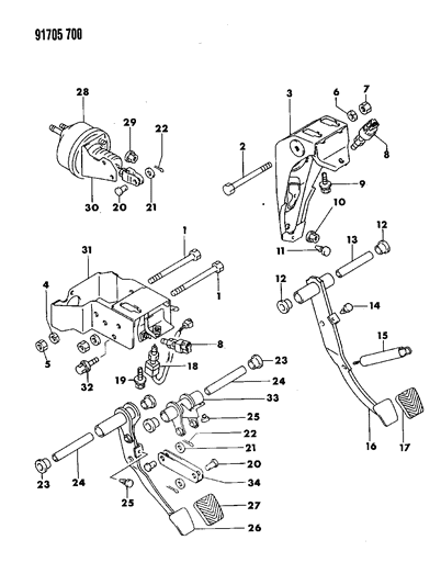 1991 Dodge Stealth Brake Pedal Diagram 2 - Thumbnail