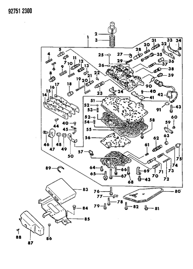 1994 Dodge Colt Valve Body & Components Diagram 3 - Thumbnail