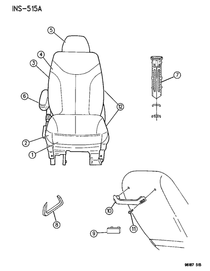 1996 Dodge Caravan Front Seats Diagram 2 - Thumbnail