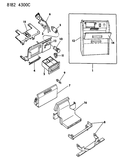 1988 Dodge Grand Caravan Door, Lower Diagram for 4460655