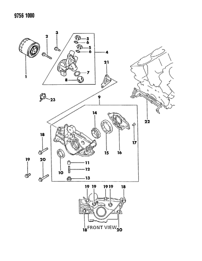 1989 Dodge Raider Oil Pump & Oil Filter Diagram 2 - Thumbnail