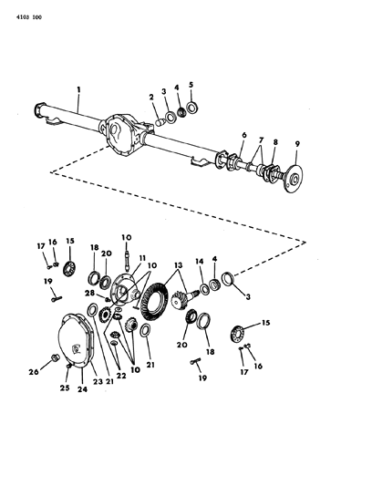1984 Chrysler Fifth Avenue Axle, Rear, With Differential And Carrier Diagram 1 - Thumbnail