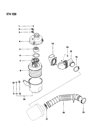 1989 Dodge Raider Air Cleaner Diagram 1 - Thumbnail