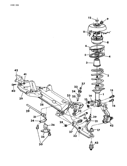 1984 Dodge Aries Strut Mount Diagram for 4322298