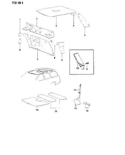 1988 Dodge Colt Pad, Rough Stock (1000X1000X4.7) Diagram for MB241601