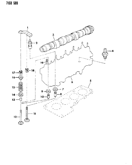 1987 Dodge Aries Camshaft & Valves Diagram 3 - Thumbnail