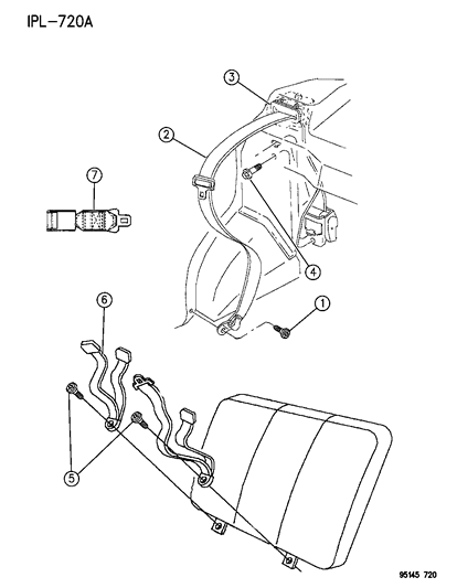 1995 Dodge Neon Buckle End Diagram for 4864882