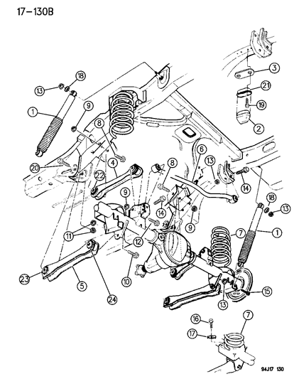 1995 Jeep Grand Cherokee Track Bar, Rear Diagram for 52087968