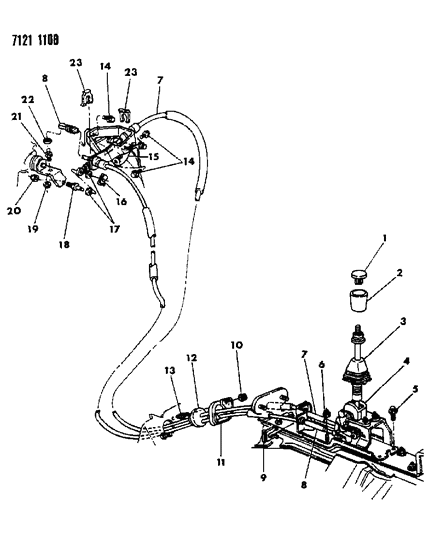 1987 Chrysler LeBaron Premium Controls, Gearshift Diagram