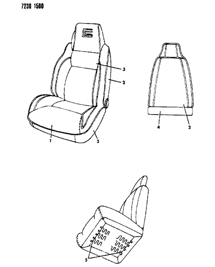 1987 Dodge Omni Front Seat Diagram 1 - Thumbnail