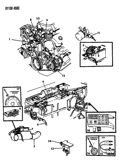 1991 Chrysler New Yorker Temperature Sending Unit Diagram for 4504203