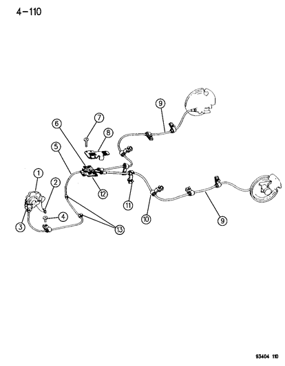 1996 Chrysler LHS Equalizer And Clip Assembly, Cable Attaching Up To 3-5-93 Diagram for 4695379