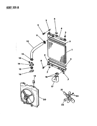 1987 Dodge Dakota Radiator & Related Parts Diagram 3 - Thumbnail