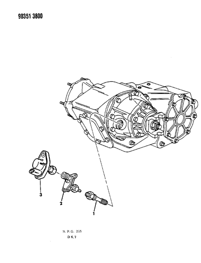 1990 Dodge D350 Sensor, Distance, Electronic W/O Cable Diagram for 56027014