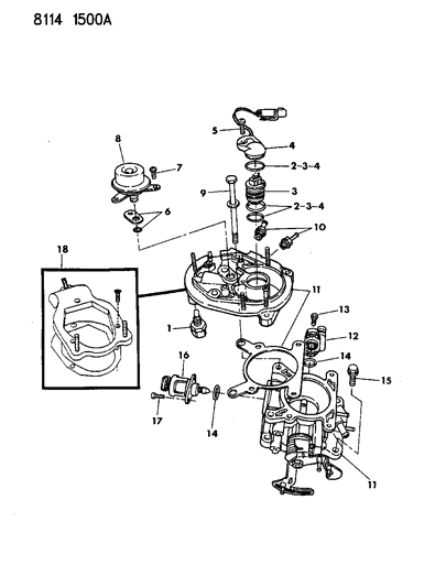 1988 Chrysler New Yorker Base Model Throttle Body Diagram 1 - Thumbnail