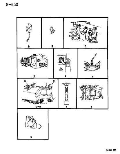 1994 Chrysler LeBaron GTC Sensors Diagram