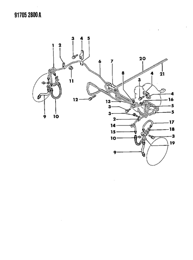 1991 Dodge Stealth Lines & Hoses - Front Diagram 2 - Thumbnail