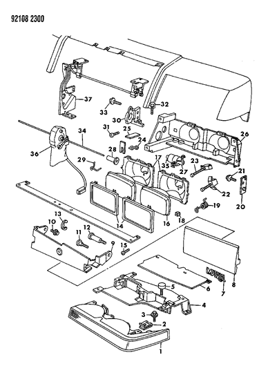 1992 Chrysler Imperial Lamps - Front Rotating Diagram 1 - Thumbnail