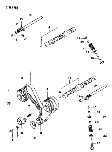 1991 Dodge Ram 50 Camshaft & Valves Diagram 2 - Thumbnail