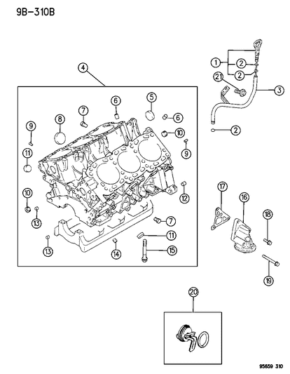 1996 Dodge Avenger Cord, Cylinder Block Heater/Battery Blanket Heater Diagram for 4609073