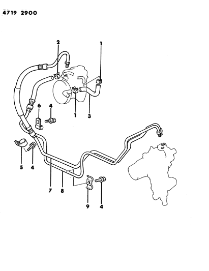 1984 Dodge Ram 50 Hose & Attaching Parts - Power Steering Diagram 2 - Thumbnail