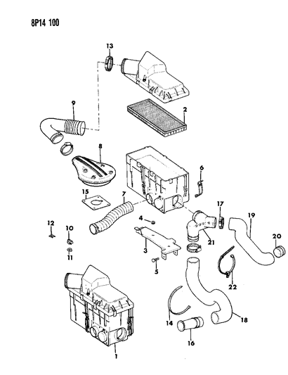 1992 Dodge Monaco Air Cleaner Diagram 1 - Thumbnail