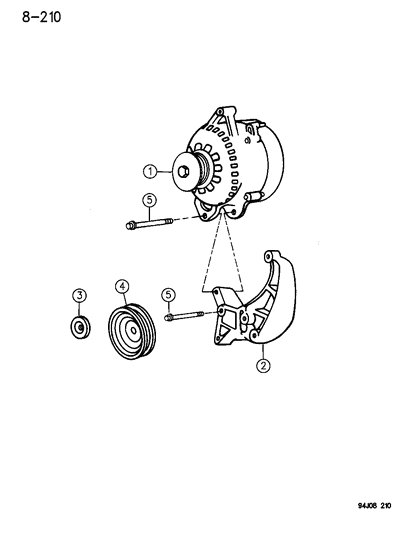 1994 Jeep Grand Cherokee Alternator & Mounting Diagram 2 - Thumbnail