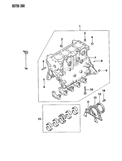 1990 Dodge Colt Cylinder Block Diagram 1 - Thumbnail