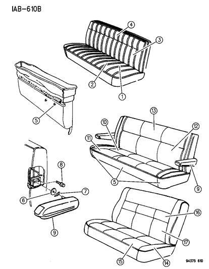 1994 Dodge Ram Wagon Rear Seat Diagram