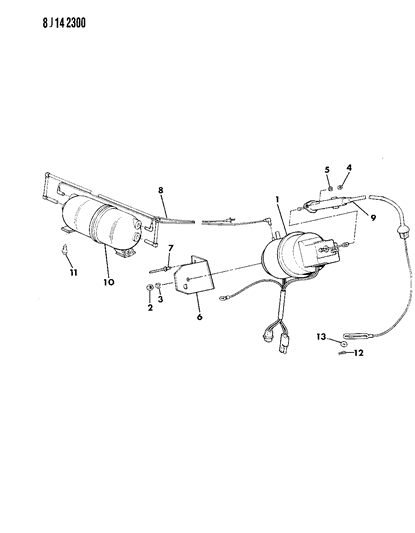 1987 Jeep Comanche Speed Control - Engine Compartment Components Diagram 2 - Thumbnail