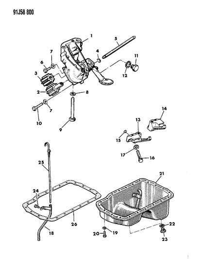 1992 Jeep Cherokee Engine Oiling Diagram 1 - Thumbnail